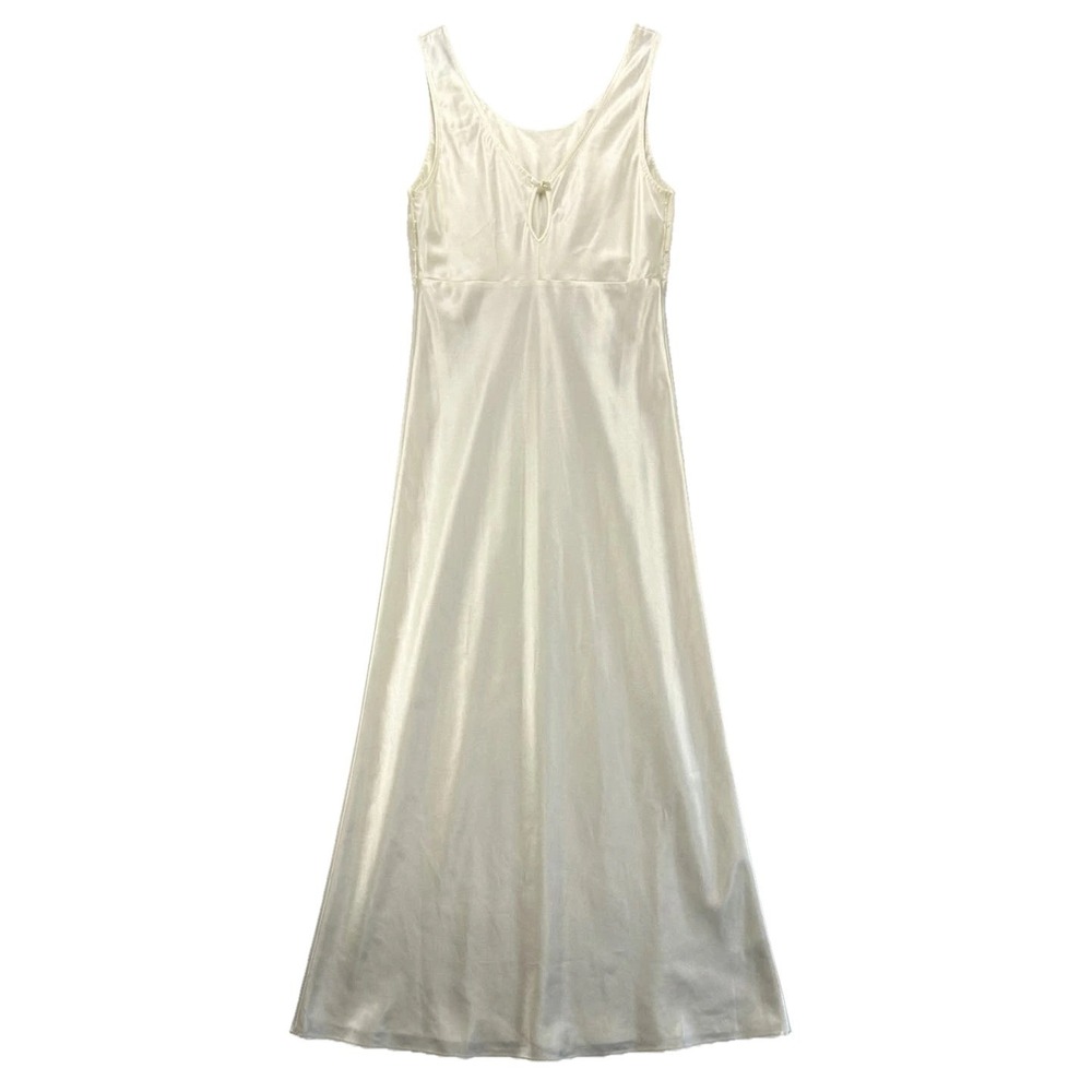 NWT‎  Vintage Victoria's Secret Pearl Satin Bridal Slip Dress Ivory Maxi Y2K Med - Picture 6 of 9